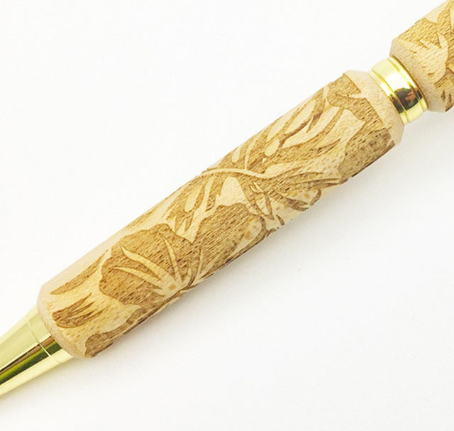 Carving Wood Pen レーザー加工 Tropical メイプルウッド TWA1801