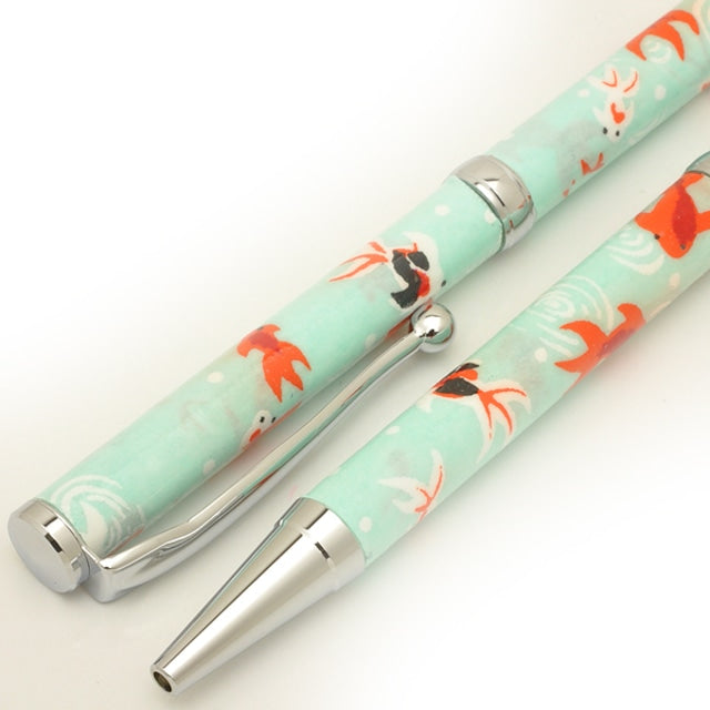 美濃和紙 ボールPen 金魚 /水色 PMW1552 sq