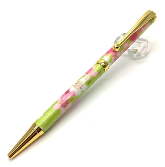 美濃和紙 ボールPen 桜と流水 /緑色 TM-1601 gr CROSS type