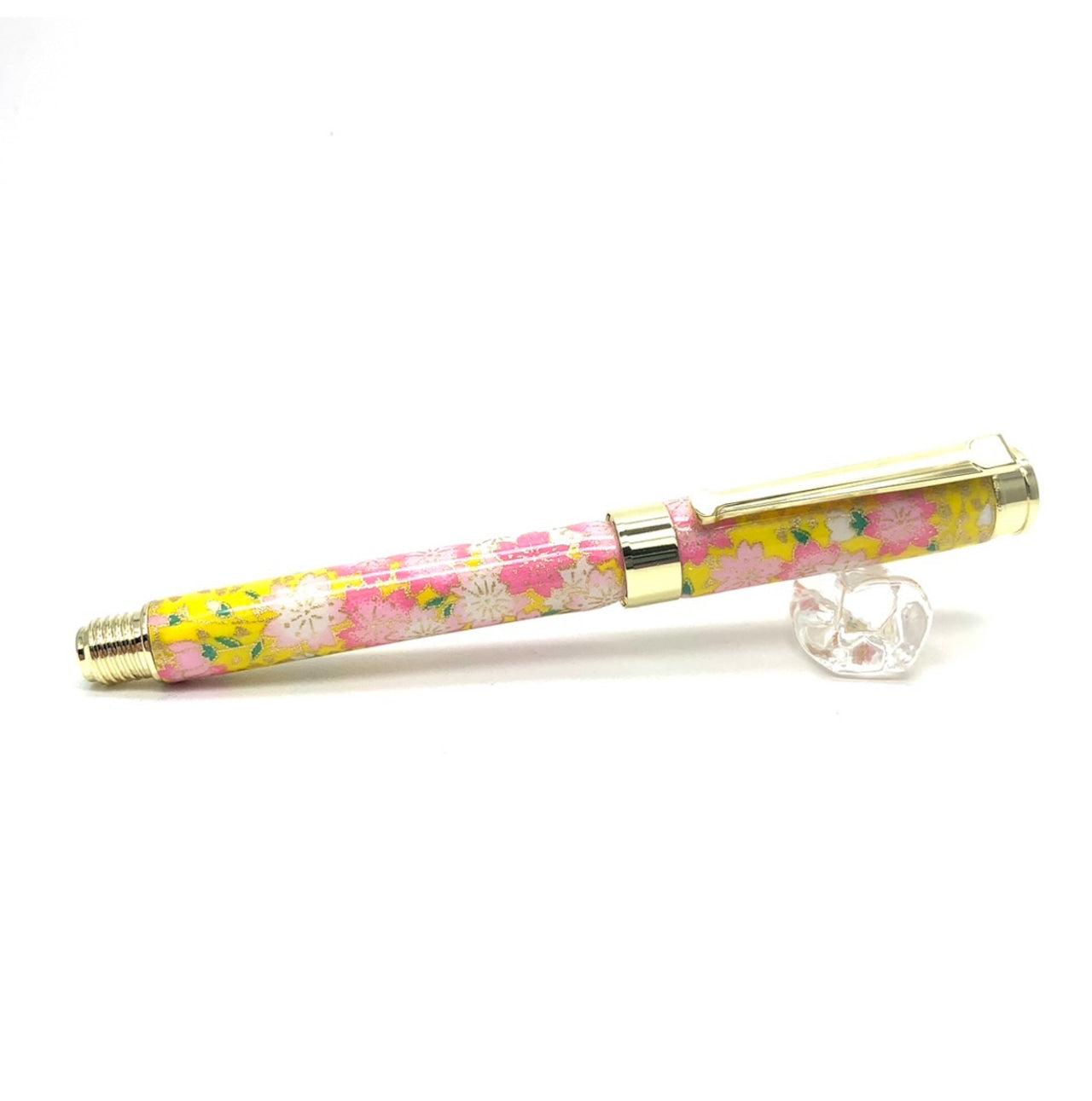 美濃和紙 友禅柄 万年筆 桜と菜の花 /黄色 TWM2405 コンバータ付