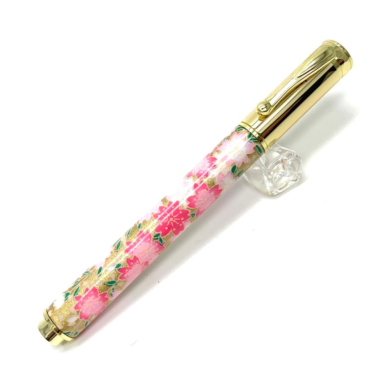 みやびな美濃和紙 友禅柄 MagnetCap式万年筆 金箔桃桜/桃金 TWM2312