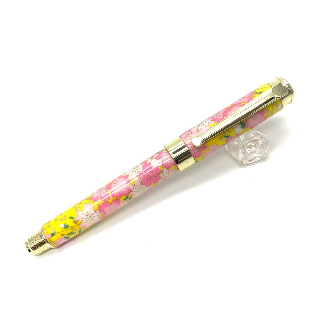 美濃和紙 友禅柄 万年筆 桜と菜の花 /黄色 TWM2405 コンバータ付