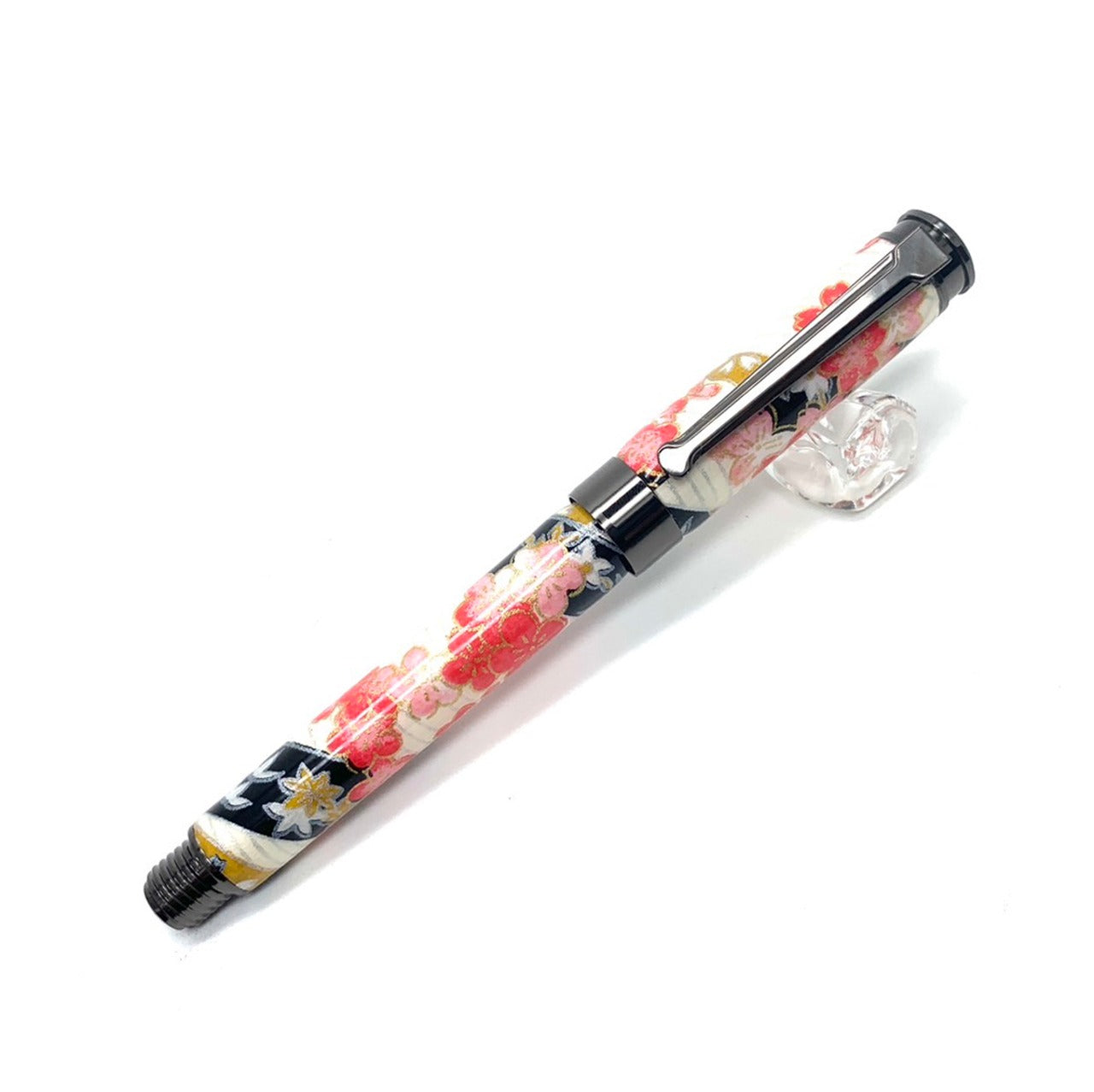 美濃和紙 友禅柄 万年筆 曙桜 /白紺 TWM2408 コンバータ付