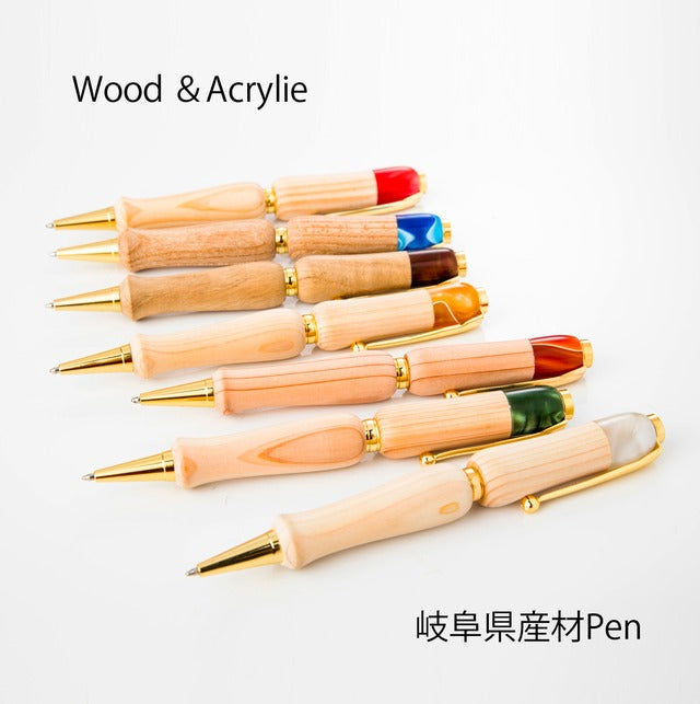 Gifu Prefecture Wood Ballpoint Pen Hida Zelkova TWD1700 Wood&Acrylie CROSS type