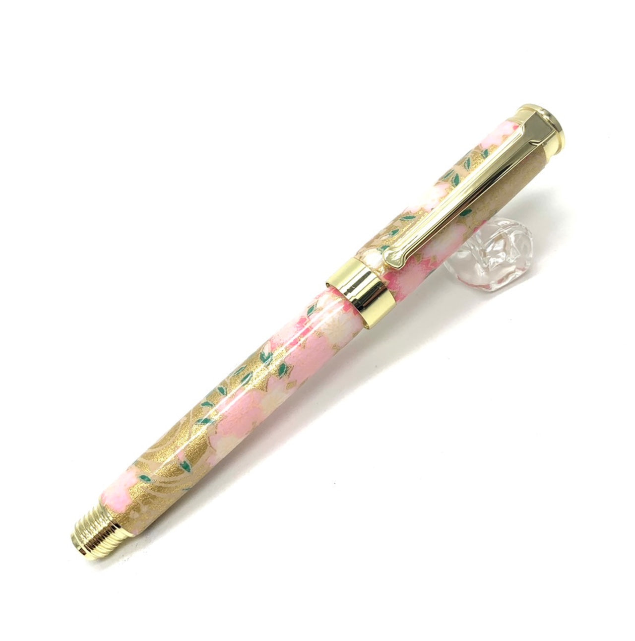 美濃和紙 友禅柄 万年筆 金箔桃桜 /桃金 TWM2402 コンバータ付き