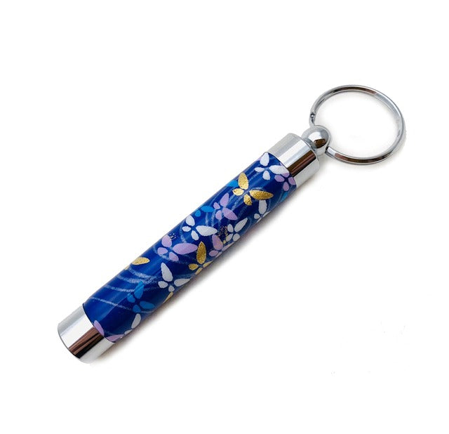Traditional Mino Washi Yuzen Pattern Toothpick Holder/Toothpick Butterfly and Flowing Water TM1903 Navy Blue
