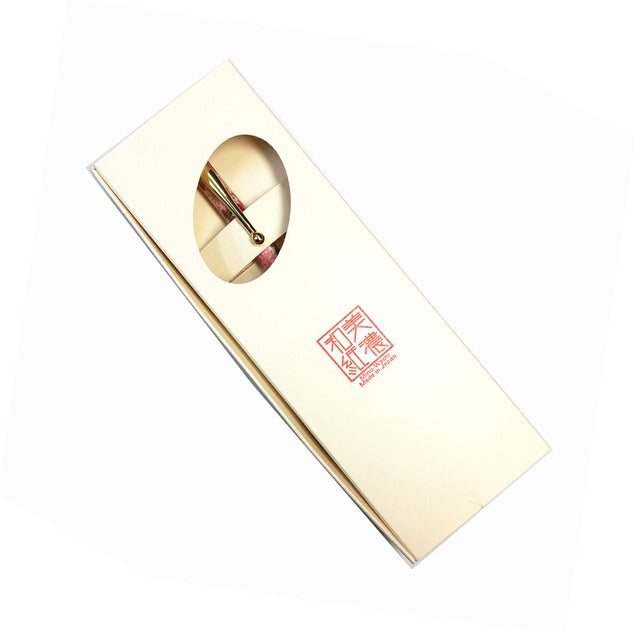 Traditional Mino Washi Yuzen Pattern Toothpick Holder/Toothpick Moonlight/Autumn Seven Herbs TM1800TM White x Gold
