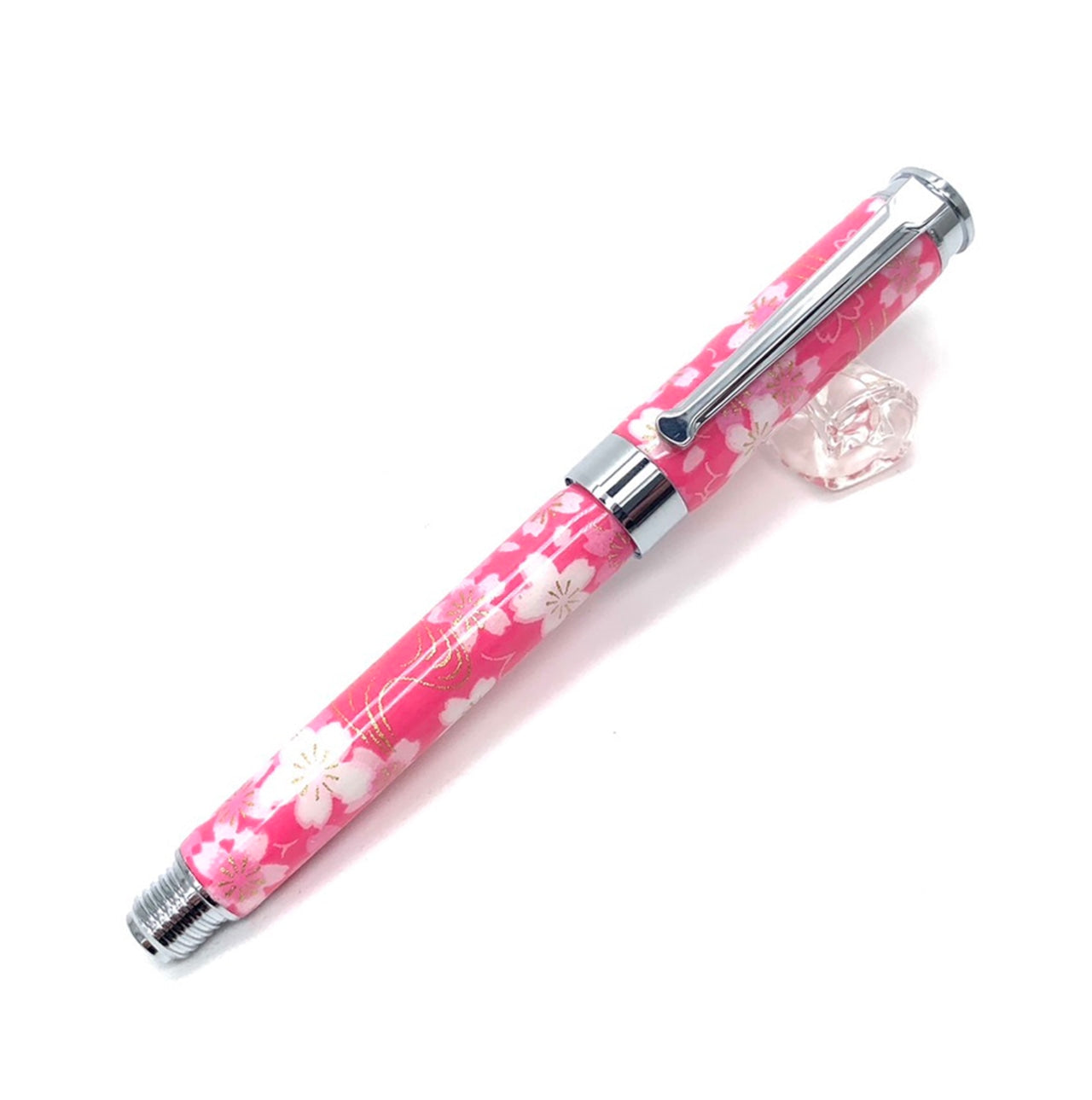 美濃和紙 友禅柄 万年筆 桜と流水 /濃桃色 TWM2406 コンバータ付