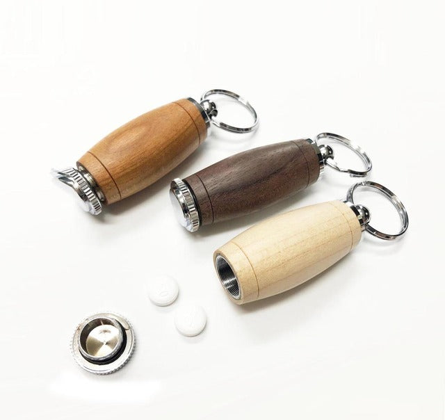 優しい木肌の銘木 Woodピルケース /薬入れ ウォルナット SPK1501