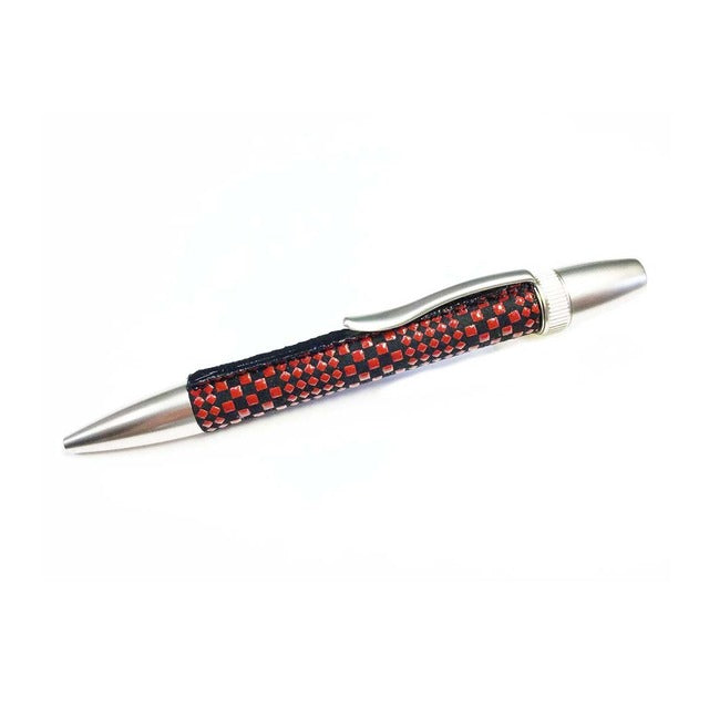 伝統工芸 鹿漆革 (しかしっぴ) 変り市松 /いちまつ (赤色)PIN1612 PARKER type