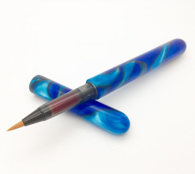 Jewel-like acrylic brush pen TFP1801 Blue with ink cartridge