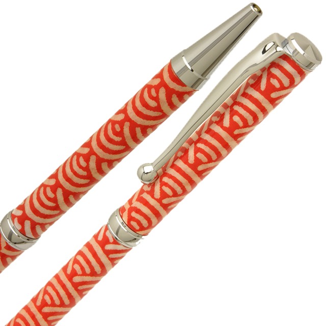 美濃和紙 ボールPen 青海波 /赤色 PMW1550 re