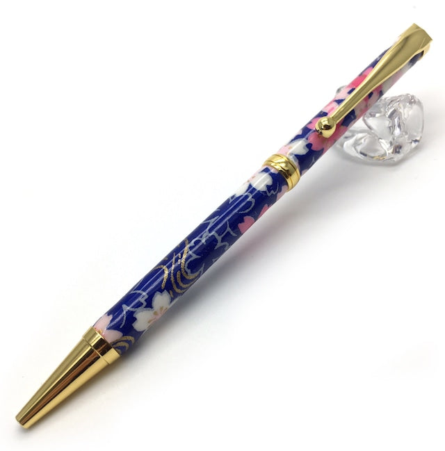 美濃和紙 ボールPen 桜と流水 /紺色 TM-1601 nv CROSS type