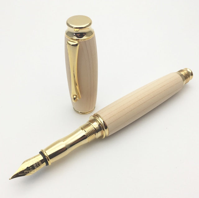 高級銘木材を活かした 万年筆 木曽ひのき /ひのき TWM18202 コンバータ付き