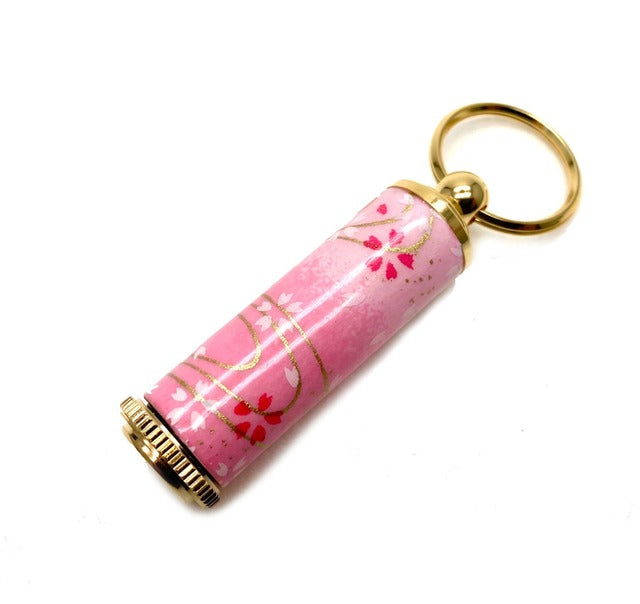 雅な伝統美の美濃和紙 友禅柄ピルケース /薬入れ 桜と流水 TM1901 桃色