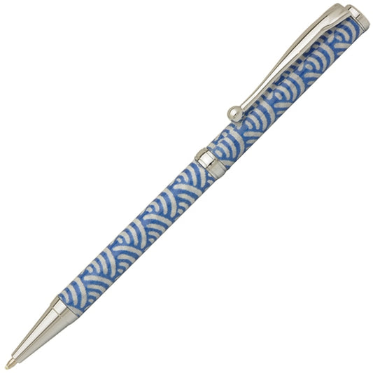 美濃和紙 ボールPen 青海波 /青色 PMW1550 bl