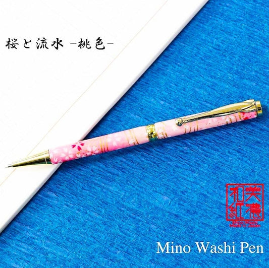 Mino Washi ballpoint pen, cherry blossom and running water / Sakura TM-1901 pk CROSS type