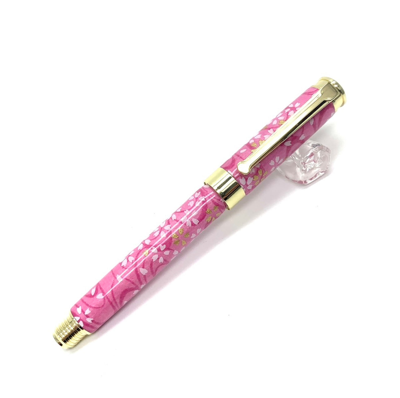 美濃和紙 友禅柄 万年筆 小桜と流水 /桃色 TWM2401 コンバータ付き