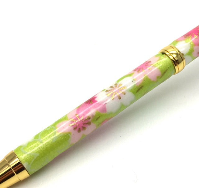 美濃和紙 ボールPen 桜と流水 /緑色 TM-1601 gr CROSS type