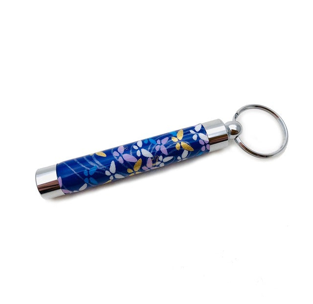 Traditional Mino Washi Yuzen Pattern Toothpick Holder/Toothpick Butterfly and Flowing Water TM1903 Navy Blue