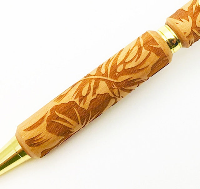Carving Wood Pen レーザー加工 Tropical チェリーウッド TWA1801
