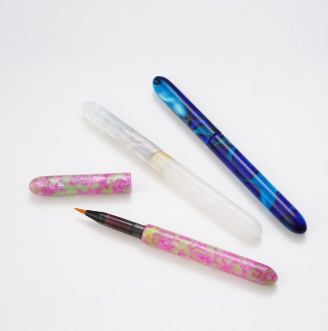Jewel-like acrylic brush pen TFP1801 Blue with ink cartridge
