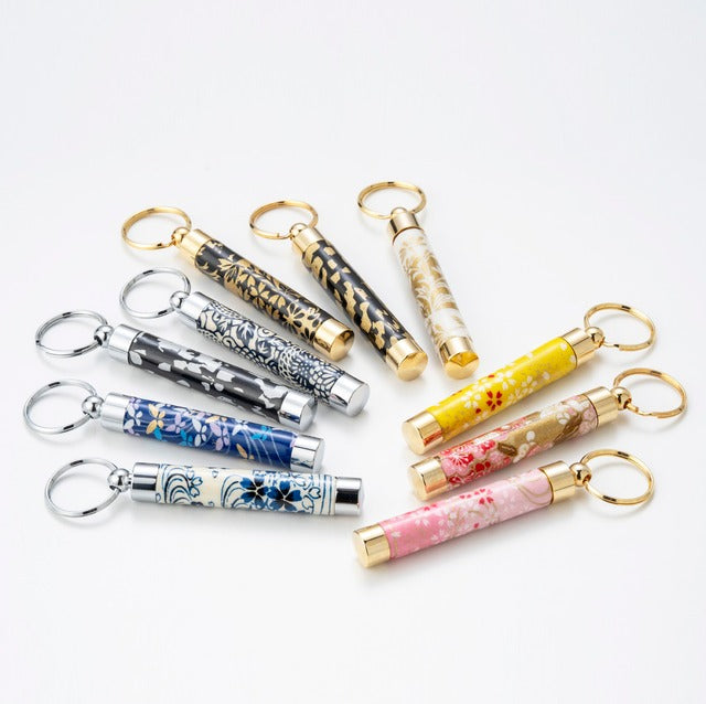 Traditional Mino Washi, Yuzen pattern, toothpick holder / toothpick, cherry blossom and running water TM1901TM Peach