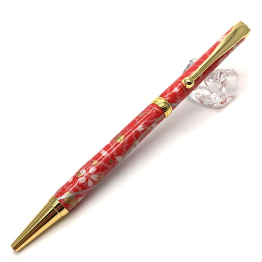 Mino Washi Ball Pen Cherry Blossom and Hemp Leaf / Vermilion Red TM-1604 dre CROSS type