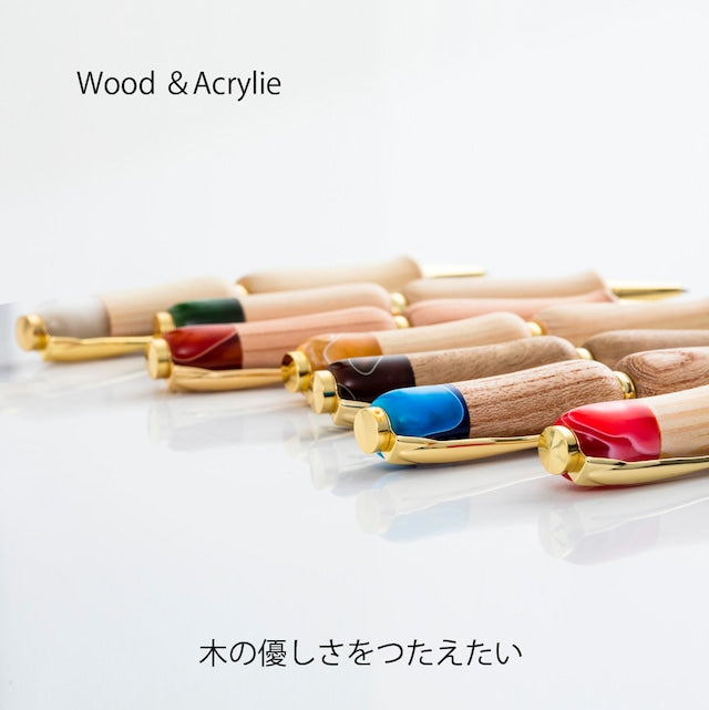 岐阜県産材 ボールペン 飛騨くり Wood&Acrylie TWD170 CROSS type