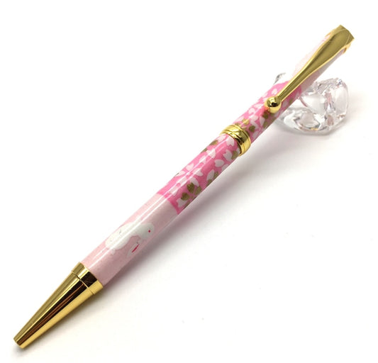 Mino Washi Ball Pen Rabbit Ichimatsu/Pink TM-1600 pk CROSS type