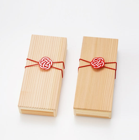 &quot;Nagarasugi&quot; Wooden box pencil case, plain x Mizuhiki MP-100