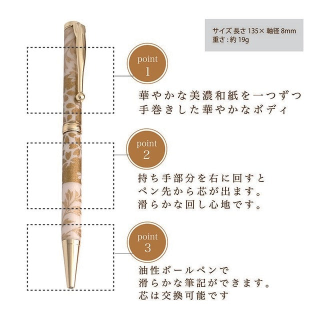 Mino Washi Ball Pen Shark Komon/Red PMW1551 re